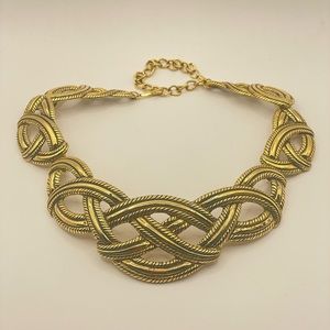 Vintage Avon Collar Choker Statement Necklace Gold Tone Signed